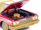 1963 Chevrolet Impala Lowrider "Michael Heralda Special Edition" Red Metallic with Cream Top and Interior with Gold Graphics "Hobby Exclusive" Series 1/64 Diecast Model Car by Greenlight-2
