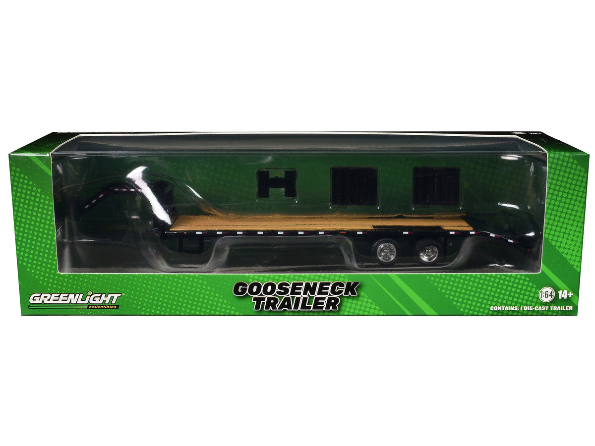 Gooseneck Trailer Black (In Box) 1/64 Diecast Model Car by Greenlight-1