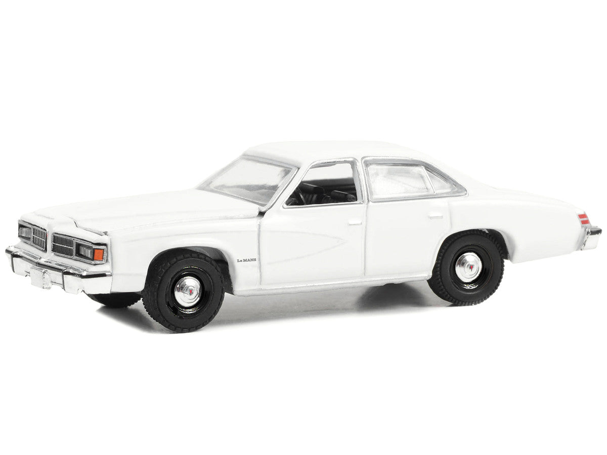 1976-77 Pontiac LeMans Enforcer White "Hot Pursuit - Hobby Exclusive" Series 1/64 Diecast Model Car by Greenlight-0