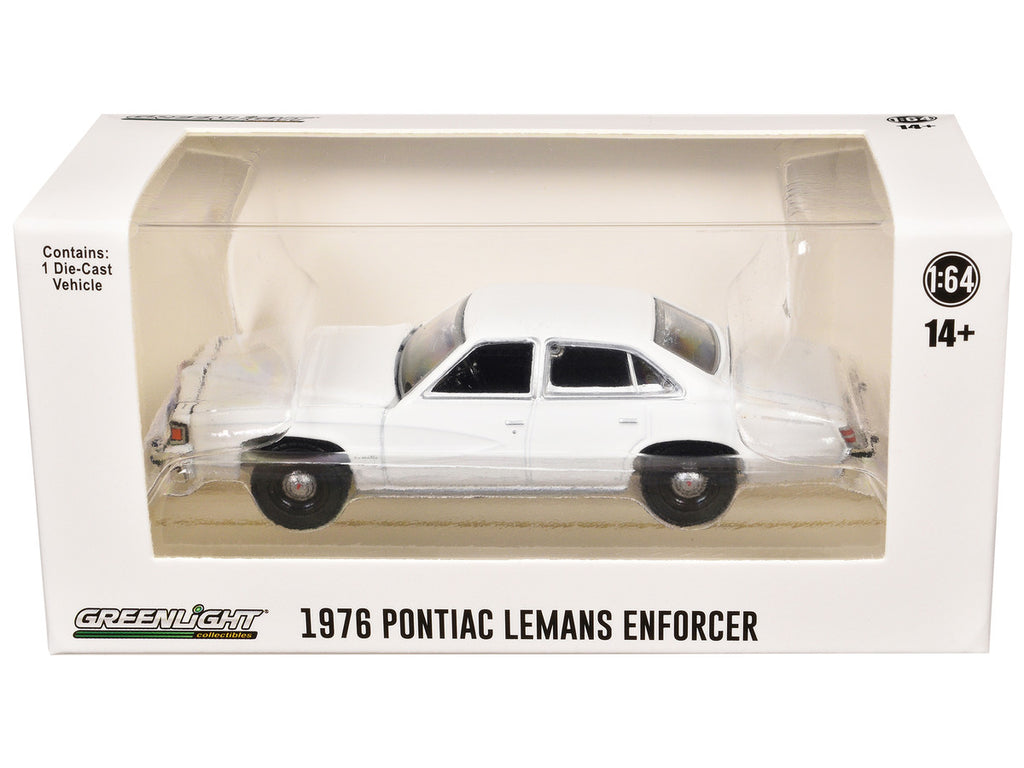 1976-77 Pontiac LeMans Enforcer White "Hot Pursuit - Hobby Exclusive" Series 1/64 Diecast Model Car by Greenlight-1
