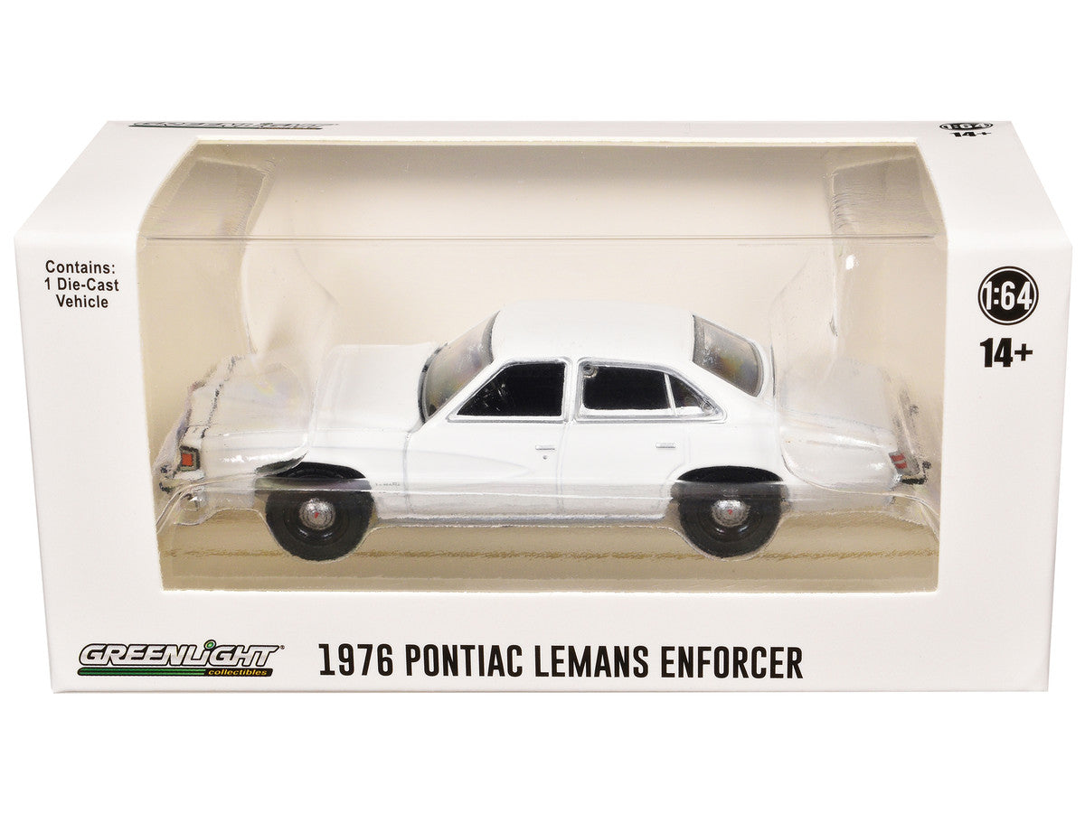 1976-77 Pontiac LeMans Enforcer White "Hot Pursuit - Hobby Exclusive" Series 1/64 Diecast Model Car by Greenlight-1