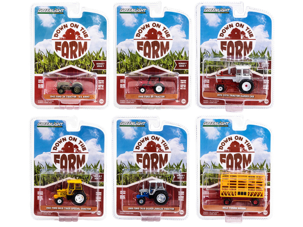"Down on the Farm" Series Set of 6 pieces Release 7 1/64 Diecast Models by Greenlight-0
