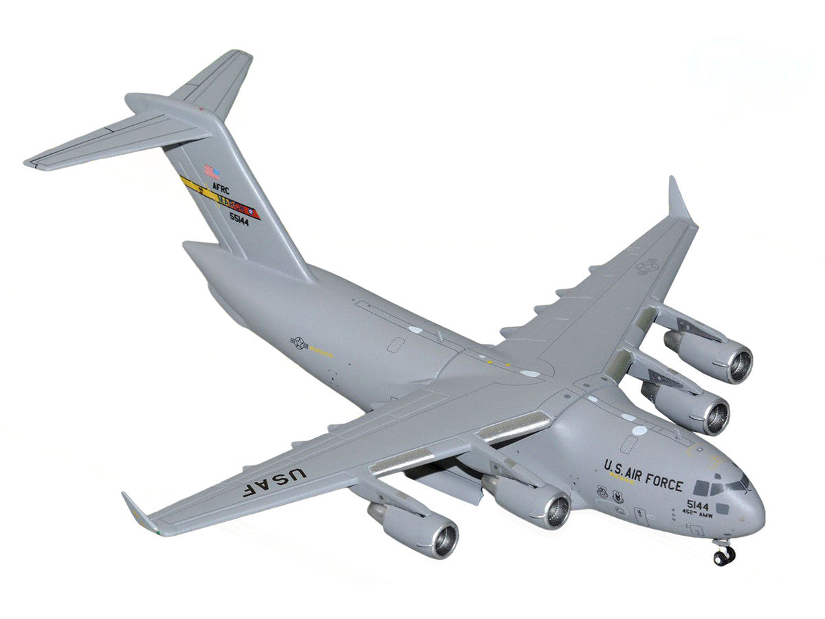 McDonnell Douglas C-17 Globemaster III Transport Aircraft "452nd AMW March ARB" United States Air Force "Gemini Macs" Series 1/400 Diecast Model Airplane by GeminiJets-1