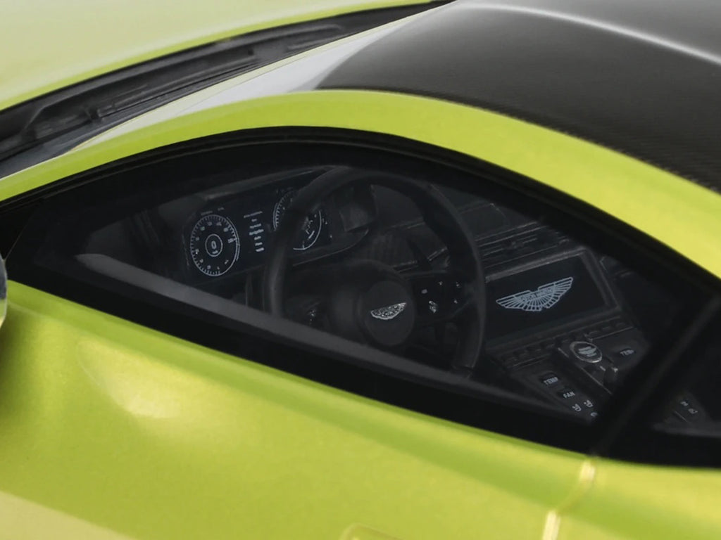 2024 Aston Martin Vantage Cosmopolitan Yellow Metallic with Black Top 1/18 Model Car by GT Spirit