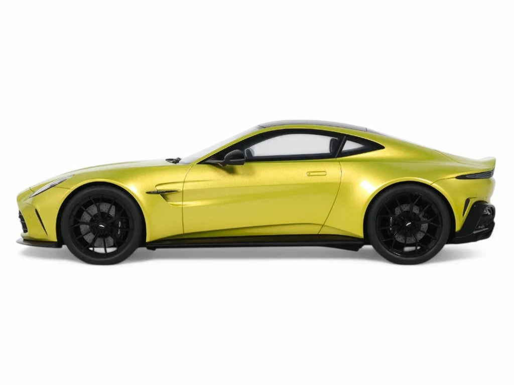 2024 Aston Martin Vantage Cosmopolitan Yellow Metallic with Black Top 1/18 Model Car by GT Spirit