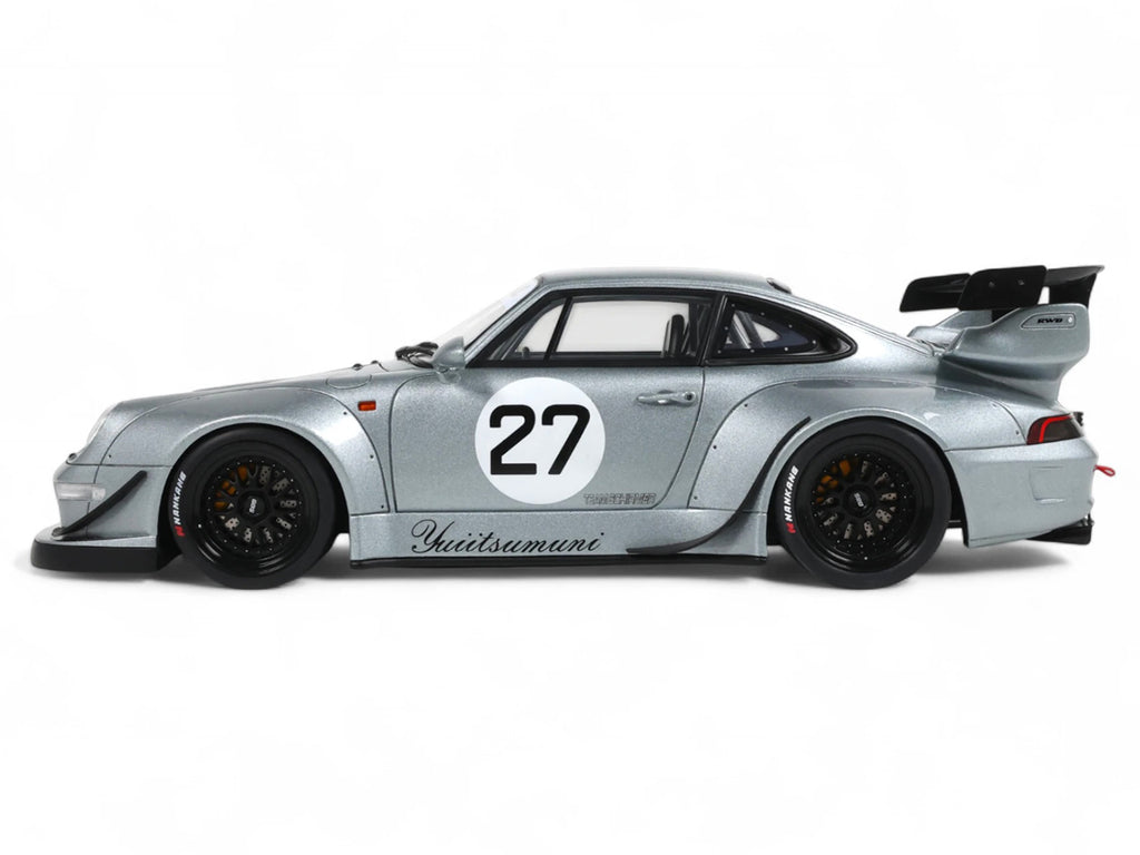 2024 RWB Yuiitsumuni #27 Silver Metallic 1/18 Model Car by GT Spirit