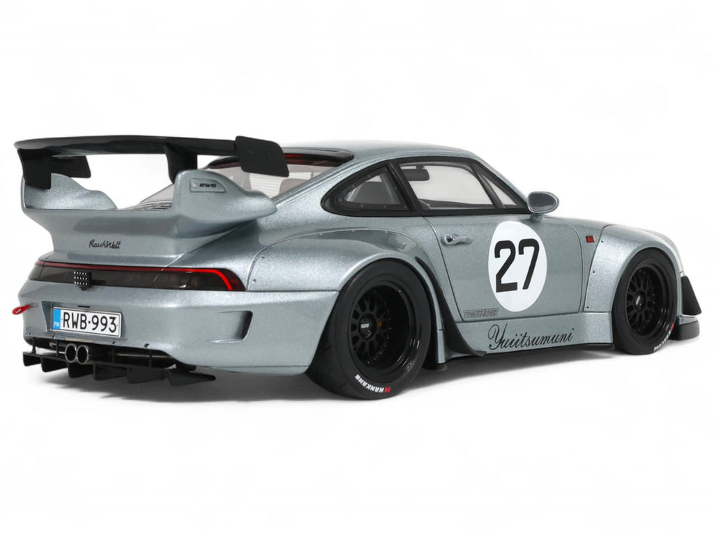 2024 RWB Yuiitsumuni #27 Silver Metallic 1/18 Model Car by GT Spirit-1