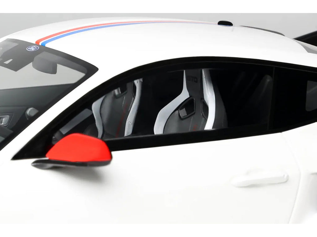 2025 Ford Mustang GTD "Spirit of America" Performance White with Blue and Red Stripes 1/18 Model Car by GT Spirit-2