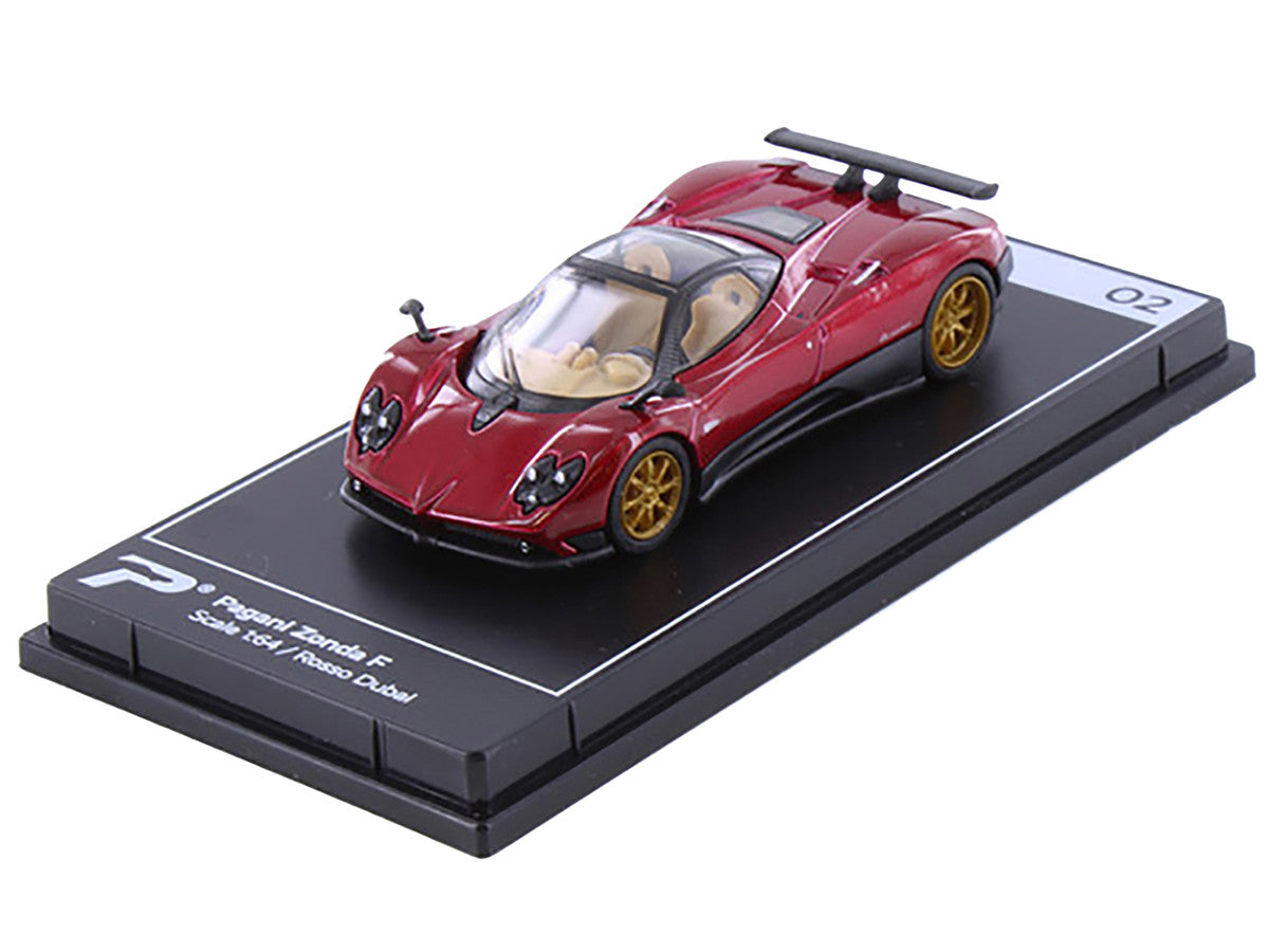Pagani Zonda F Rosso Dubai Red Metallic "Hypercar League Collection" 1/64 Diecast Model Car by PosterCars-1