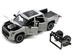 2023 Toyota Tundra TRD 4x4 Pickup Truck Cement Gray with Sunroof and Wheel Rack 1/24 Diecast Model Car-1