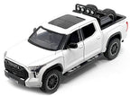 2023 Toyota Tundra TRD 4x4 Pickup Truck White Metallic with Sunroof and Wheel Rack 1/24 Diecast Model Car-1
