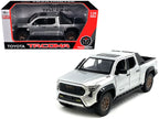 2024 Toyota Tacoma Trailhunter Edition Pickup Truck Silver Metallic 1/24 Diecast Model Car-2