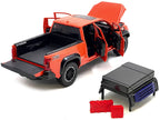 2024 Toyota Tacoma TRD Off-Road Edition Pickup Truck Octane Orange with Bed Camper 1/24 Diecast Model Car-1