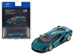 Lamborghini Sian FKP 37 Blu Uranus Blue Metallic "Hypercar League Collection" 1/64 Diecast Model Car by PosterCars-0