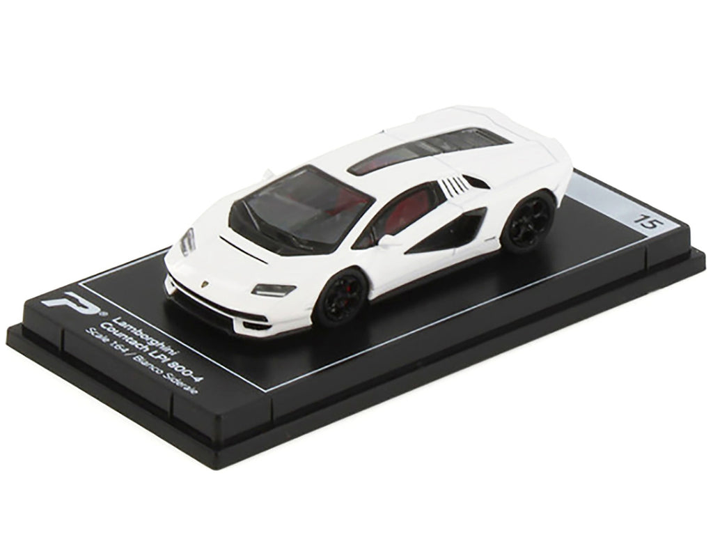 Lamborghini Countach LPI 800-4 Bianco Siderale White "Hypercar League Collection" 1/64 Diecast Model Car by PosterCars-1