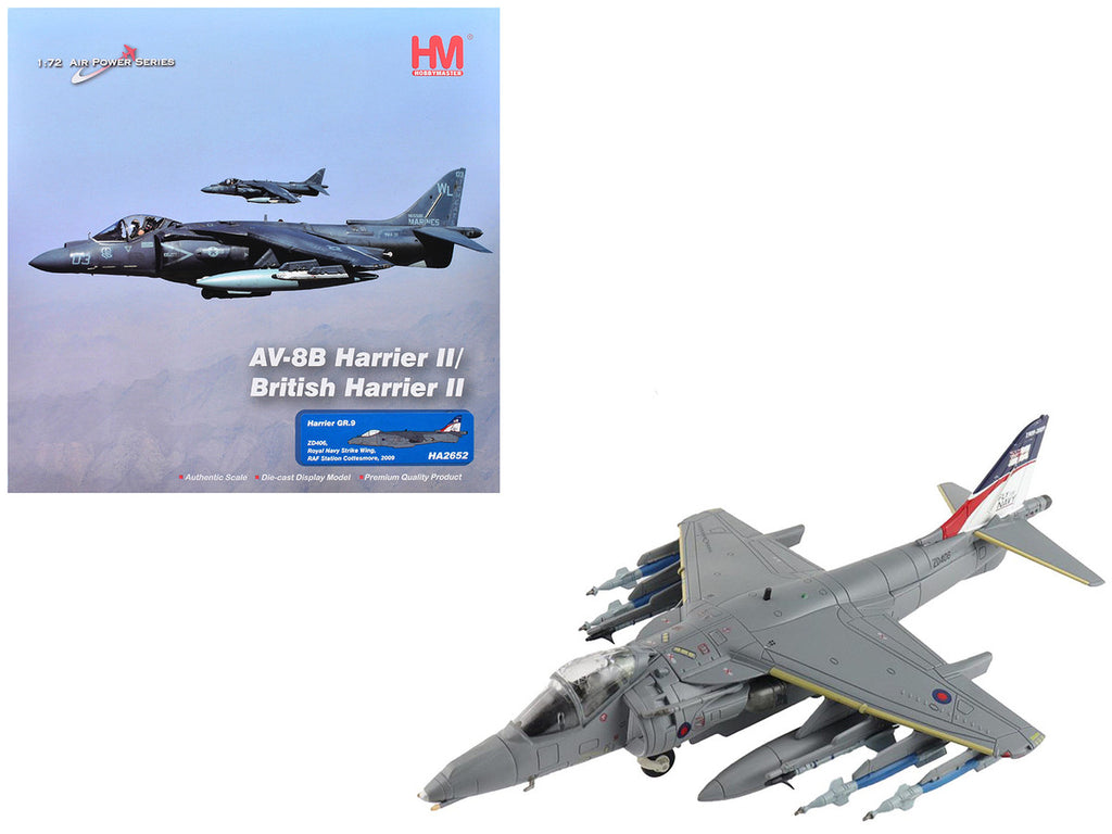 British Aerospace Harrier GR.9 Aircraft "ZD406 Royal Navy Strike Wing RAF Station Cottesmore" (2009) British Royal Air Force/Navy "Air Power Series" 1/72 Diecast Model by Hobby Master-4