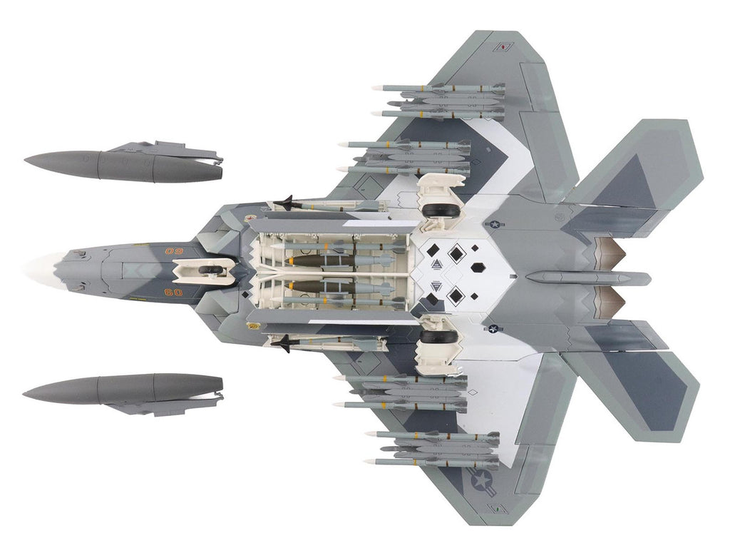 Lockheed F-22 Raptor Stealth Aircraft "Splinter Camouflage" United States Air Force "Air Power Series" 1/72 Diecast Model by Hobby Master-3