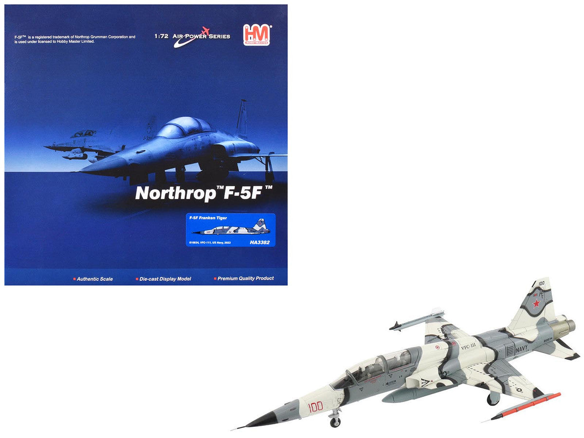 Northrop F-5F Tiger II Aircraft "810834 Franken Tiger VFC-111 Sundowners" (2023) United States Navy "Air Power Series" 1/72 Diecast Model by Hobby Master-4