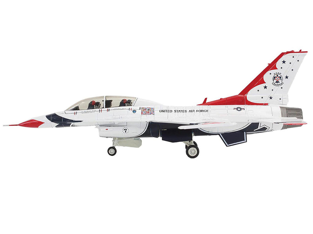 Lockheed F-16D Fighting Falcon Fighter Aircraft "No.7 Thunderbirds Nellis Air Force Base" (2017) United States Air Force "Air Power Series" 1/72 Diecast Model by Hobby Master-0