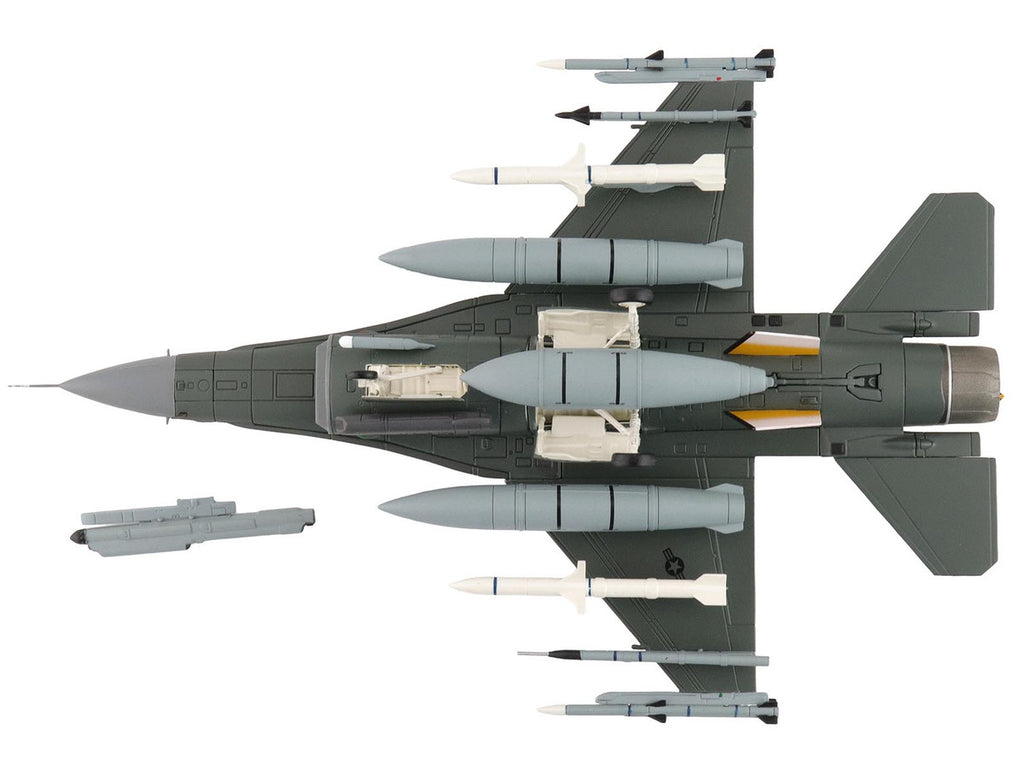 Lockheed F-16CM Fighting Falcon Fighter Aircraft "91-0379 Tiger Tiger 1 79th Fighter Squadron Shaw Air Force Base" (2023) United States Air Force "Air Power Series" 1/72 Diecast Model by Hobby Master-2