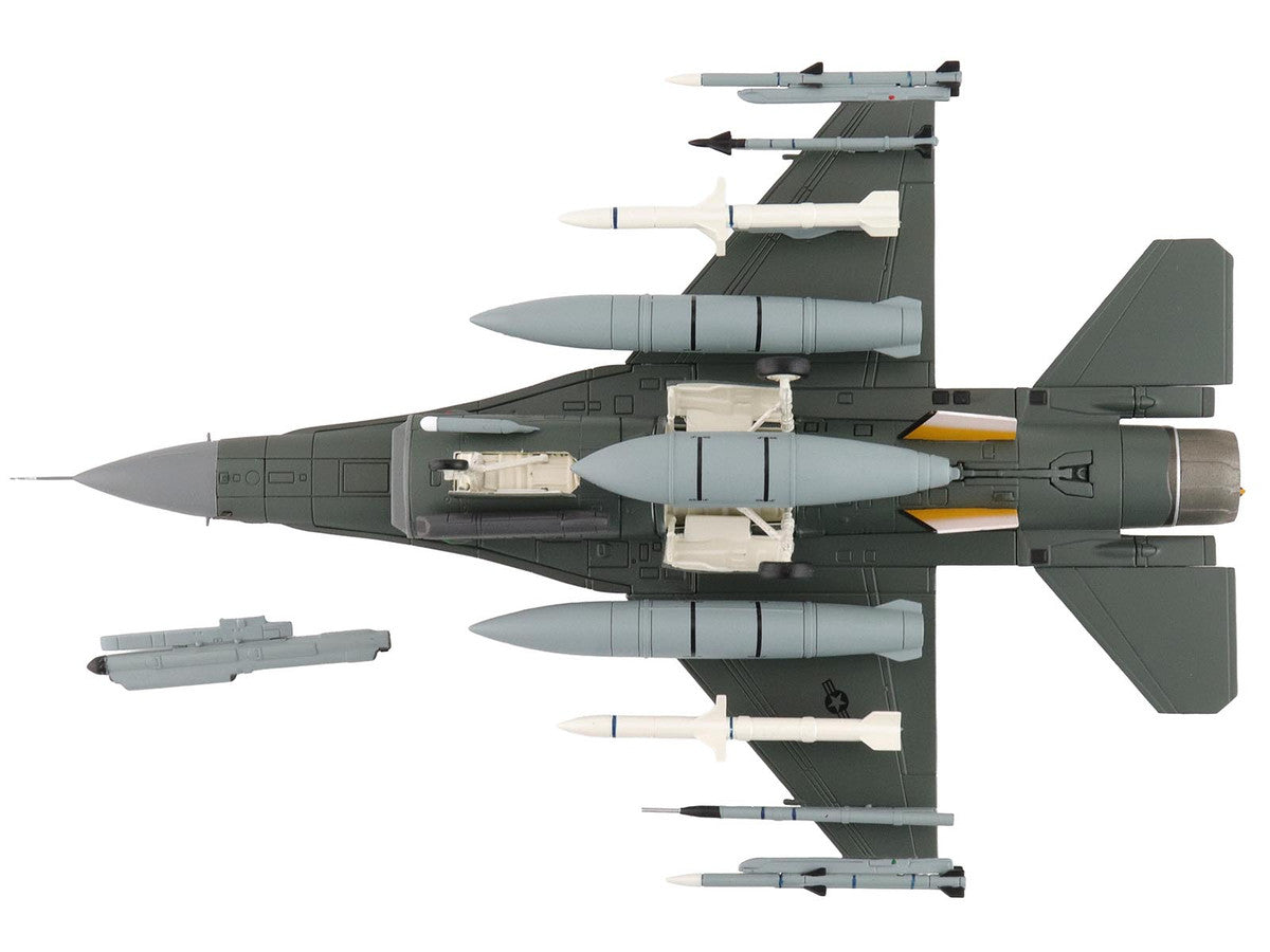 Lockheed F-16CM Fighting Falcon Fighter Aircraft "91-0379 Tiger Tiger 1 79th Fighter Squadron Shaw Air Force Base" (2023) United States Air Force "Air Power Series" 1/72 Diecast Model by Hobby Master-2