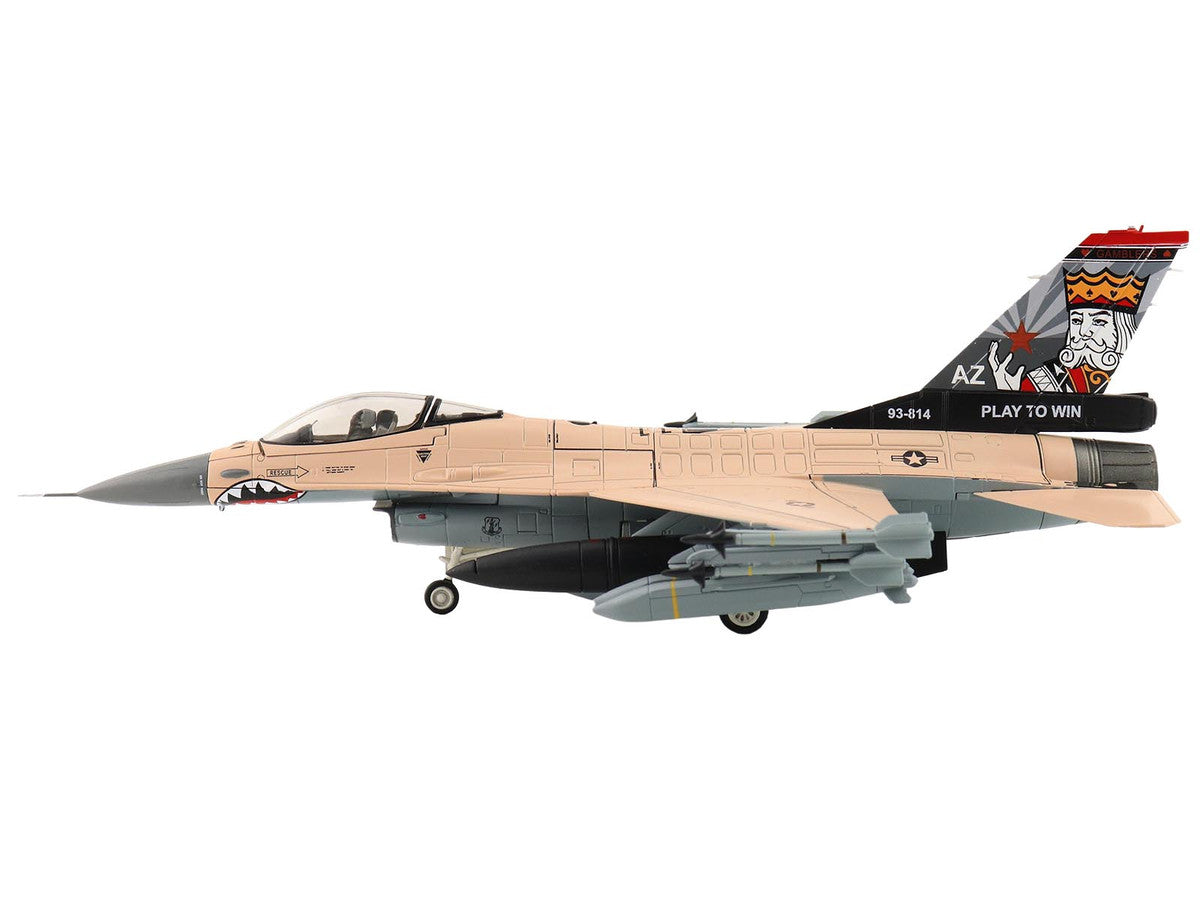 Lockheed F-16V Fighting Falcon Fighter Aircraft "93-0814 Play to Win 21st Sqn. Luke AFB" (2025) United States Air Force "Air Power Series" 1/72 Diecast Model by Hobby Master-1