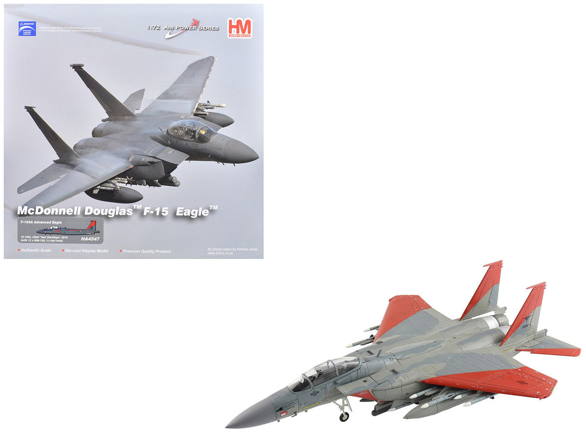 Boeing F-15SA (Saudi Advanced) Eagle Fighter Aircraft "12-1002 USAF Test Markings" (2018) Saudi Royal Air Force "Air Power Series" 1/72 Diecast Model by Hobby Master-4