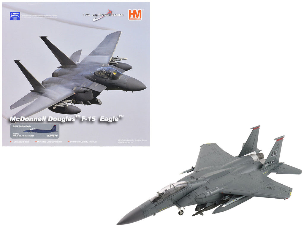 McDonnell Douglas F-15E Strike Eagle Fighter Aircraft "88-0705 90th Fighter Squadron Commanding Officer's Jet" (2005) United States Air Force "Air Power Series" 1/72 Diecast Model by Hobby Master-4