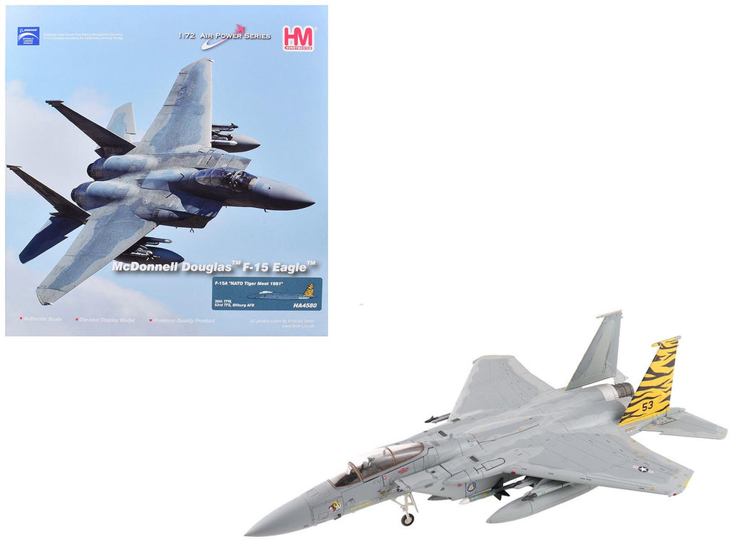 McDonnell Douglas F-15A Eagle Fighter Aircraft "NATO Tiger Meet 36th TFW 53rd TFS Bitburg AFB" (1981) United States Air Force "Air Power Series" 1/72 Diecast Model by Hobby Master-4