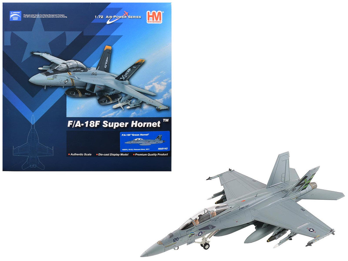 Boeing F/A-18F Super Hornet Fighter Aircraft "165875 Green Hornet VX-23 Salty Dogs NAS Patuxent River" (2011) United States Navy "Air Power Series" 1/72 Diecast Model by Hobby Master-4