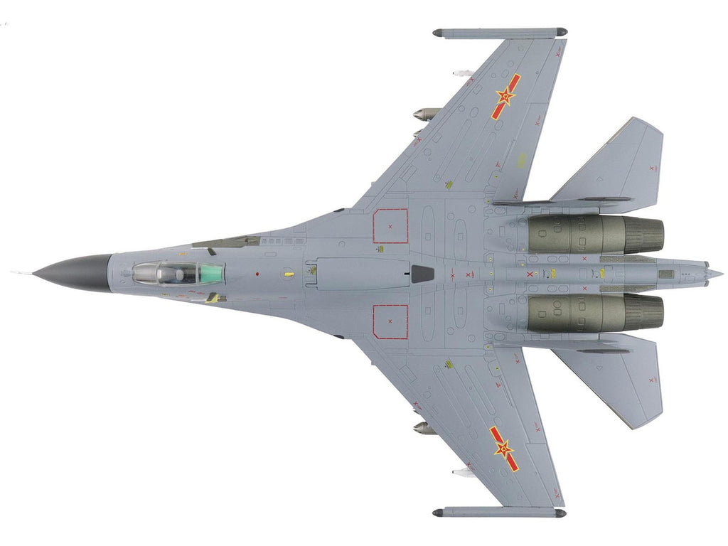 Shenyang J-11A Fighter Aircraft "40547 Golden Helmet" (2014) People's Liberation Army Air Force with 1/8 Scale Golden Helmet "Air Power Series" 1/72 Diecast Model by Hobby Master-1