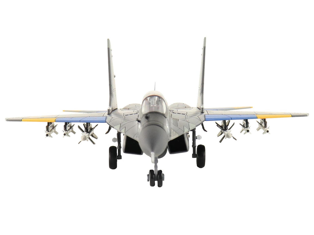 Mikoyan MIG-29 Fulcrum Aircraft "Ghost of Kyiv 40th Tactical Aviation Brigade Vasylkiv Air Base" (2023) Ukrainian Air Force "Air Power Series" 1/72 Diecast Model by Hobby Master-1