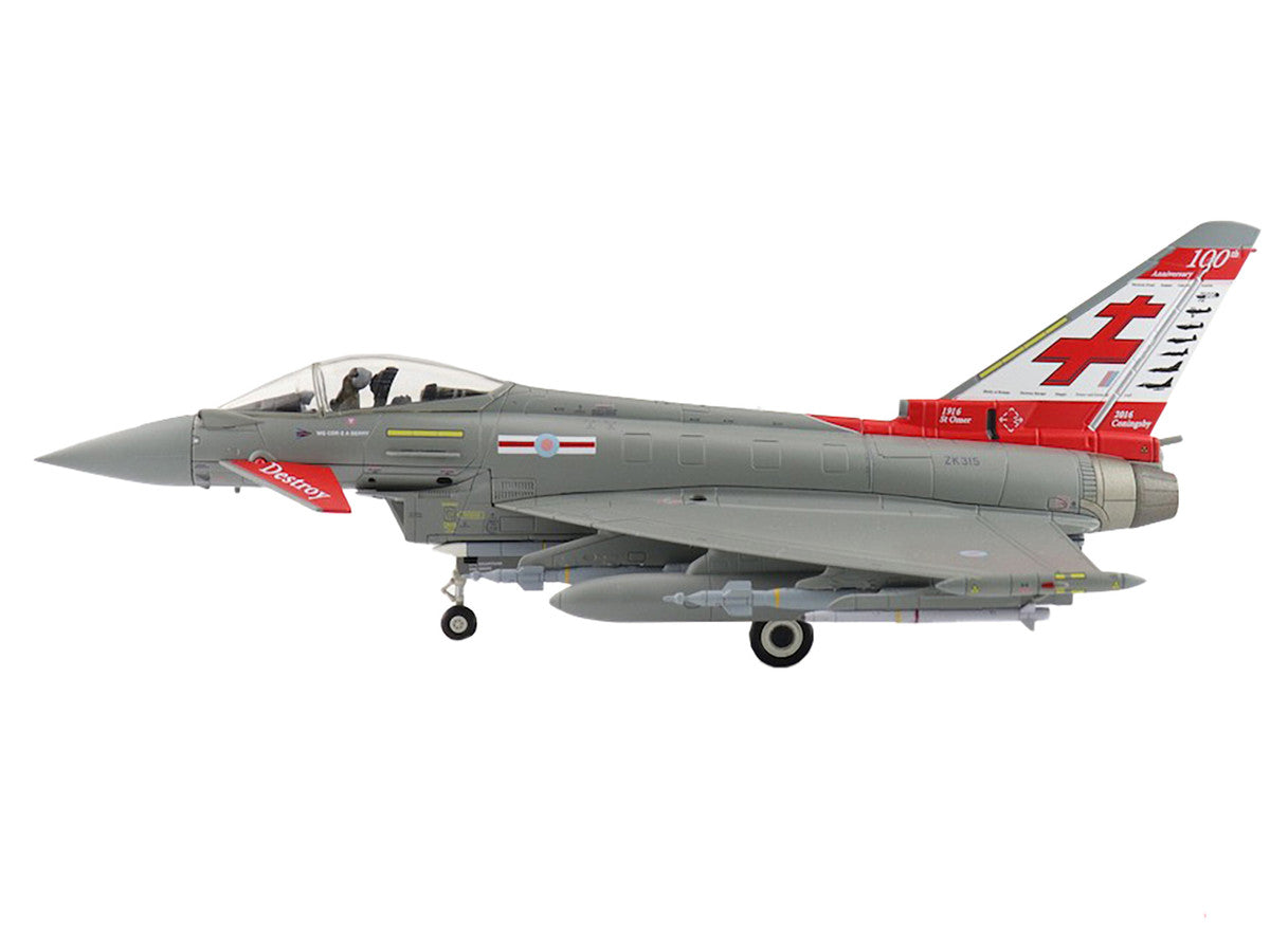 Eurofighter Typhoon Fighter Aircraft "ZK315 41 Squadron RAF Coningsby" (2015) Royal Air Force "Air Power Series" 1/72 Diecast Model by Hobby Master-0