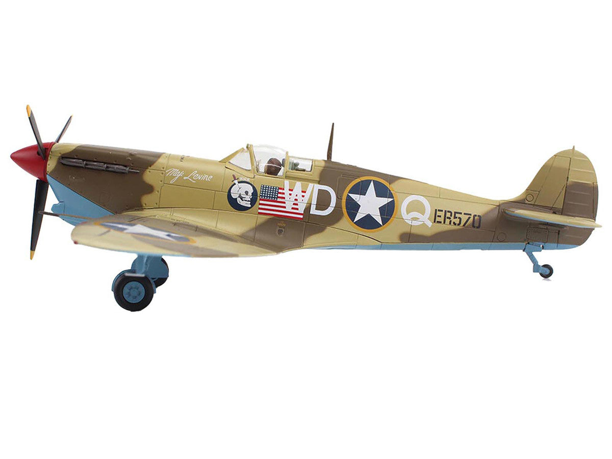 Supermarine Spitfire Mk.Vb Trop Fighter Aircraft "ER570 4th Fighter Squadron 52nd Fighter Group" (1943) Mediterranean Allied Coastal Air Force "Air Power Series" 1/48 Diecast Model by Hobby Master-0