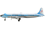 Douglas VC-118A Transport Aircraft "United States Air Force One 1254th Air Transport Wing Andrews Air Base" (53-3240) White with Blue Stripes 1/500 Diecast Model Airplane by Herpa-2