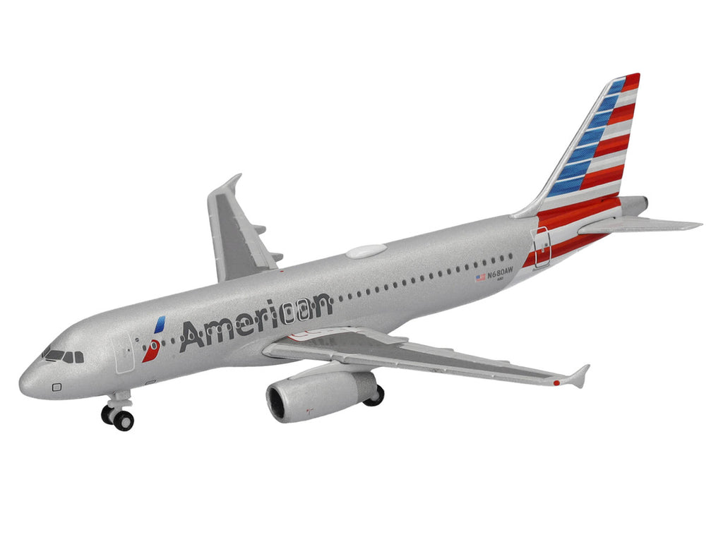 Airbus A320 Commercial Aircraft "American Airlines" (N680AW) Silver with Blue and Red Tail 1/500 Diecast Model Airplane by Herpa-1