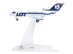 Yakovlev Yak-40 Commercial Aircraft "LOT Polish Airlines" (SP-GEA) White with Blue Stripes and Tail 1/200 Diecast Model by Herpa-1