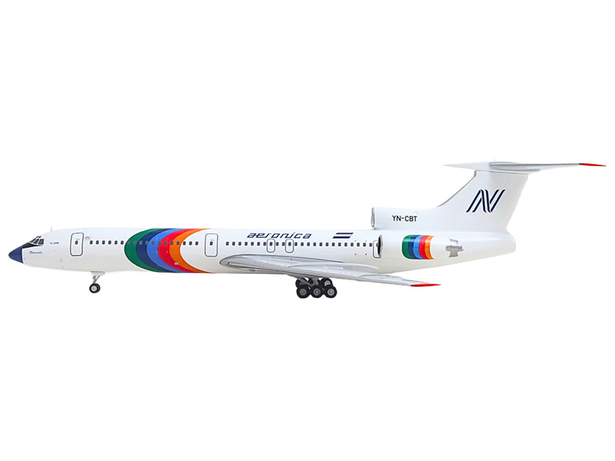 Tupolev TU-154M Commercial Aircraft "Aeronica" (YN-CBT) White with Stripes 1/200 Diecast Model by Herpa-0