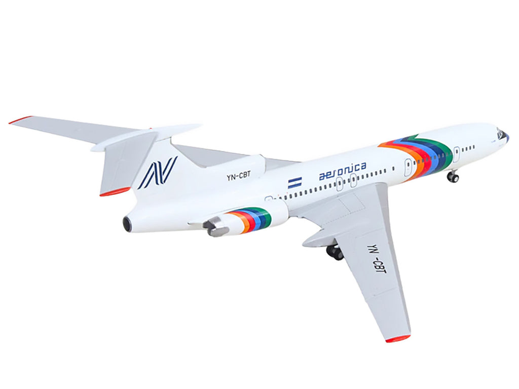 Tupolev TU-154M Commercial Aircraft "Aeronica" (YN-CBT) White with Stripes 1/200 Diecast Model by Herpa-1