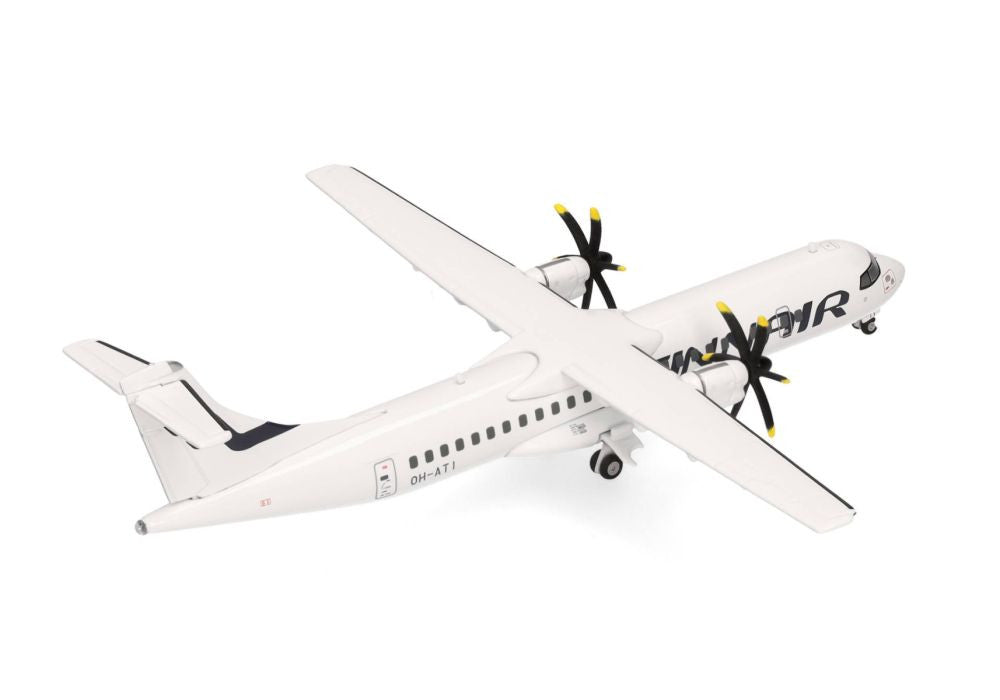 ATR 72-500 Commercial Aircraft "FinnAir" (OH-ATI) White 1/200 Diecast Model Airplane by Herpa-2