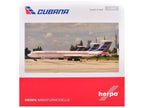 Ilyushin IL-62M Commercial Aircraft "Cubana de Aviacion" (T1280) White with Blue and Red Tail 1/200 Diecast Model Airplane by Herpa-0
