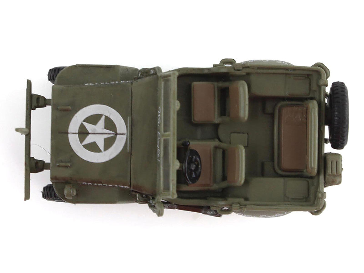 U.S. 1/4 ton Military Vehicle Olive Drab "Gen. George Patton US 3rd Army War Eagle" (1945) United States Army "Ground Power Series" 1/72 Diecast Model by Hobby Master-2