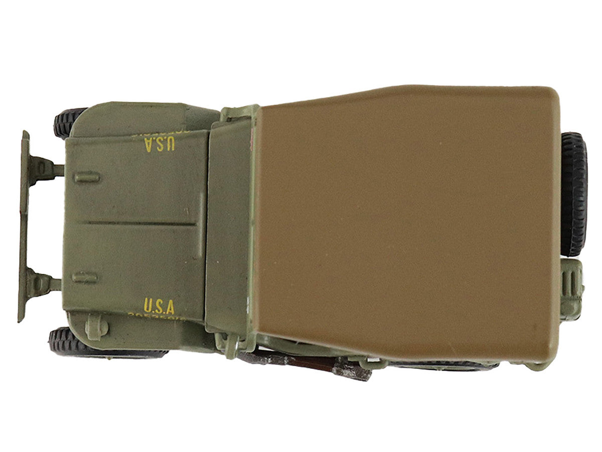 U.S. 1/4 ton Military Vehicle Olive Drab "Gen. Douglas MacArthur Leyte WWII" (1945) United States Army "Ground Power Series" 1/72 Diecast Model by Hobby Master-3