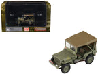 U.S. 1/4 ton Military Vehicle Olive Drab "Gen. Douglas MacArthur Leyte WWII" (1945) United States Army "Ground Power Series" 1/72 Diecast Model by Hobby Master-4