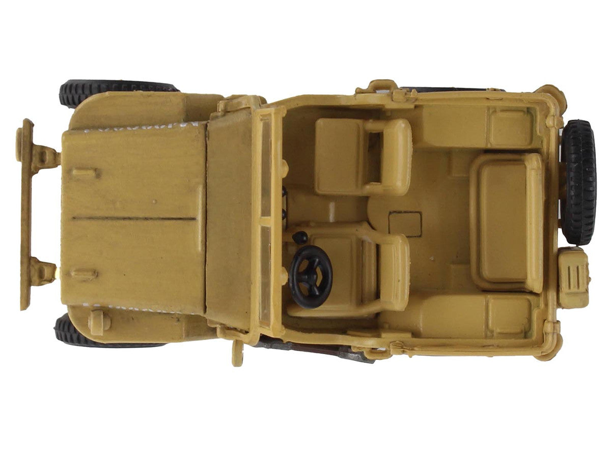 U.S. 1/4 ton Military Vehicle Desert Sand "British 8th Army Gen. Bernard Montgomery Sicily" (1943) Royal Army "Ground Power Series" 1/72 Diecast Model by Hobby Master-1