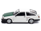 Toyota Sprinter Trueno (AE86) RHD (Right Hand Drive) "Keiichi Tsuchiya - Dori Dori Mesh Wheels" White with Green Carbon Hood 1/64 Diecast Model Car by Hobby Japan-2