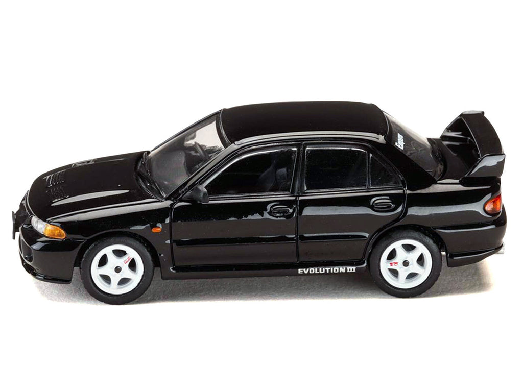 Mitsubishi Lancer RS Evolution III RHD (Right Hand Drive) Black "Initial D" (1995-2013) Manga "Diorama Set Series" 1/64 Diecast Model car by Hobby Japan-2