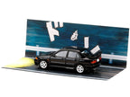 Mitsubishi Lancer RS Evolution III RHD (Right Hand Drive) Black "Initial D" (1995-2013) Manga "Diorama Set Series" 1/64 Diecast Model car by Hobby Japan-3