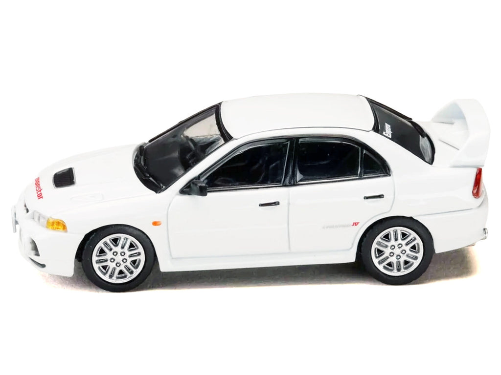Mitsubishi Lancer RS Evolution IV RHD (Right Hand Drive) "MonStar" White "Initial D" (1995-2013) Manga "Diorama Set Series" 1/64 Diecast Model car by Hobby Japan-0