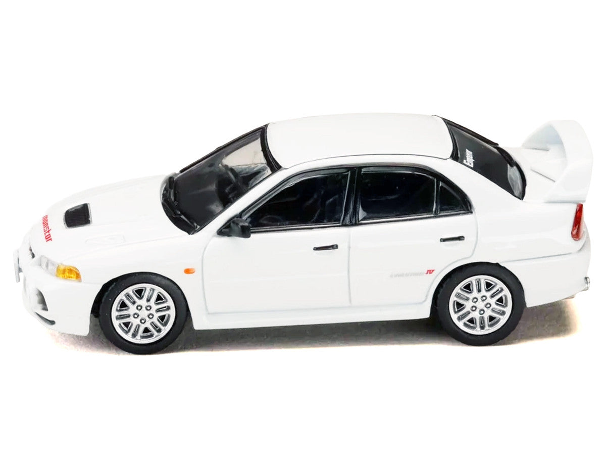 Mitsubishi Lancer RS Evolution IV RHD (Right Hand Drive) "MonStar" White "Initial D" (1995-2013) Manga "Diorama Set Series" 1/64 Diecast Model car by Hobby Japan-0